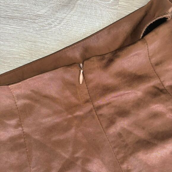 Brown Satin Mini Skirt - Picture 5 of 5